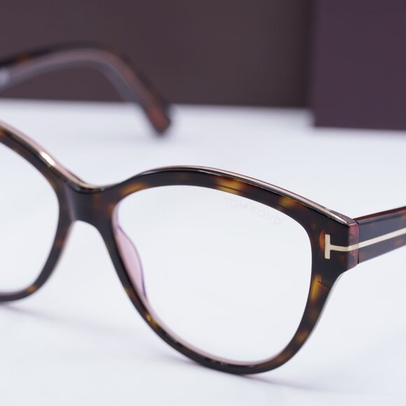 Tom Ford FT5954-B 056 Cat Eye Eyeglasses 54mm - Havana - Picture 2 of 10